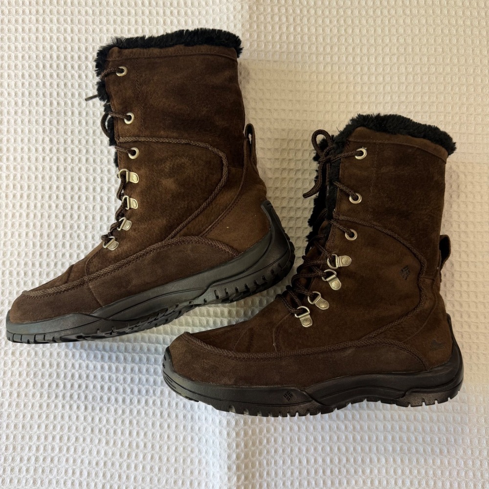 Columbia Lavela II Brown Suede Waterproof Winter Boots‎ Thinsulate Womens 8.5